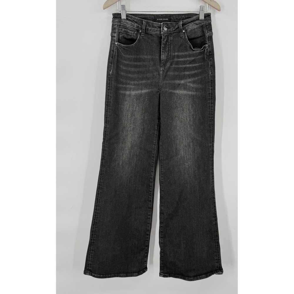 Risen Jeans Wide Leg Women 9/29 Black Faded Denim High Rise RDP5399 Boho Casual - Picture 1 of 11